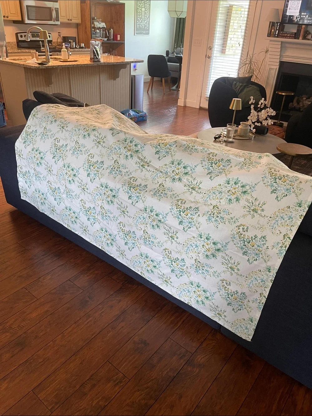 Ralph Lauren watercolor floral fabric shower curtain